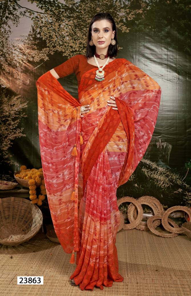 Nivedita By Vallabhi Leaf Printed Georgette Sarees Wholesale Price In Surat